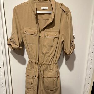 Calvin Klein Tan (camel) zipper dress
